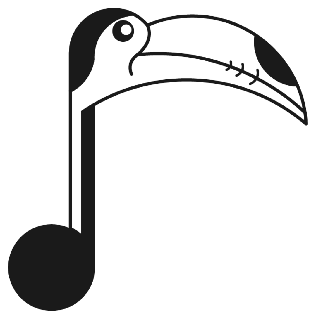 Digital creation of TuneCan logo black and white.